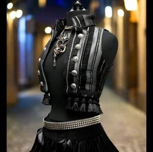 Shrine of Hollywood Toreador vest in sliver stripe